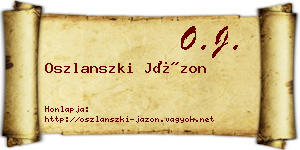 Oszlanszki Jázon névjegykártya